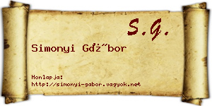 Simonyi Gábor névjegykártya